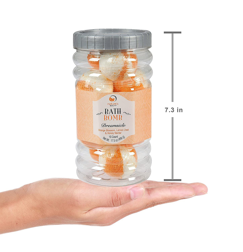 Dreamsicle Bath Bomb Gift Set Multi-Pack - Orange Blossom, Lemon Zest & Honey Nectar Scent Made w/Orange Peel