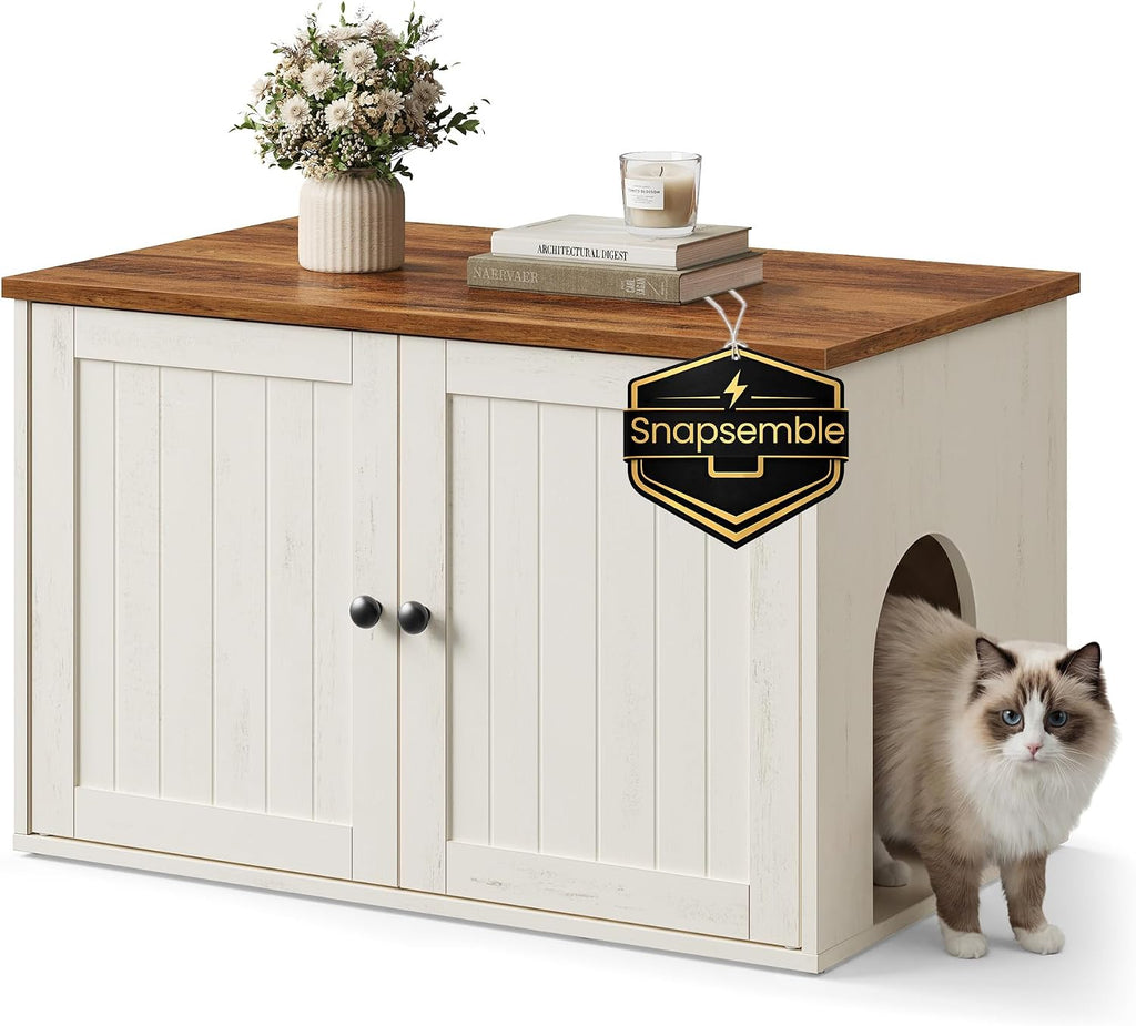 Toolless Assembly Litter Box Enclosure, Cat House