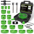 METOTY 27 Piece Hole Saw Set - High Carbon Steel 19-152mm (3/4" to 6") Blades for Drywall, Softwood, Plastic, and PVC; Professional Grade with Instant Support