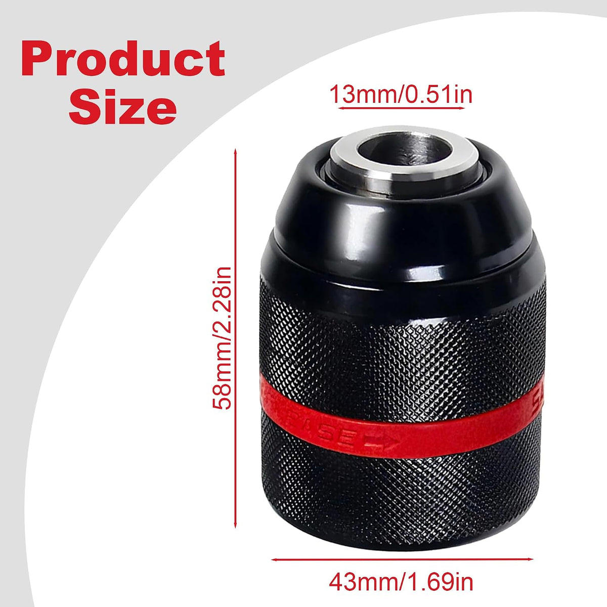 Keyless Drill Chuck for Milwaukee M18, 1/2-20UNF Mount 1.5-13mm Clamping