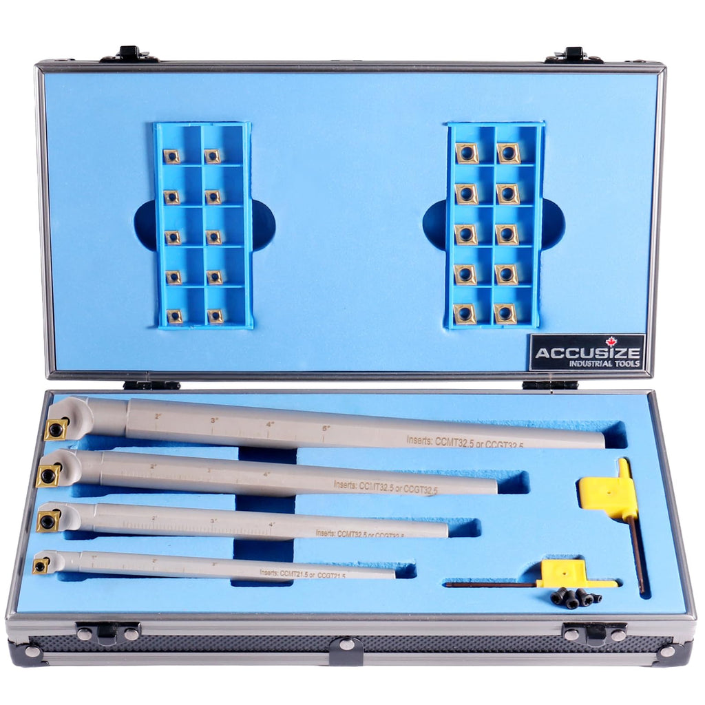 Accusize Sclcr Indexable Boring Bar Set, 3/8", 1/2", 5/8", 3/4" for Steel