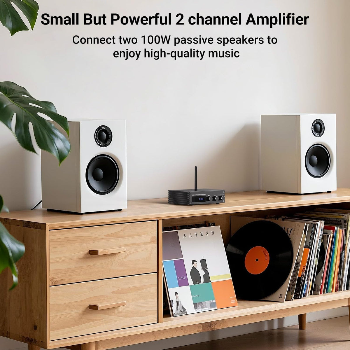 Bluetooth Audio Stereo Amplifier, 200W Dual Channel Mini Hi-Fi Stereo Receiver, 2.0CH Power Amp w/HDMI(ARC), Opt