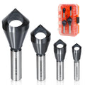 COMOWARE 4pcs TiAIN Coated Chamfer Tool M35 Chamfer Bit 90-Degree Countersink Drill Bit Set for Wood & Metal, Heavy Duty Countersink Bit SAE 1/4"-3/4", 2-5, 5-10, 10-15, 15-20mm