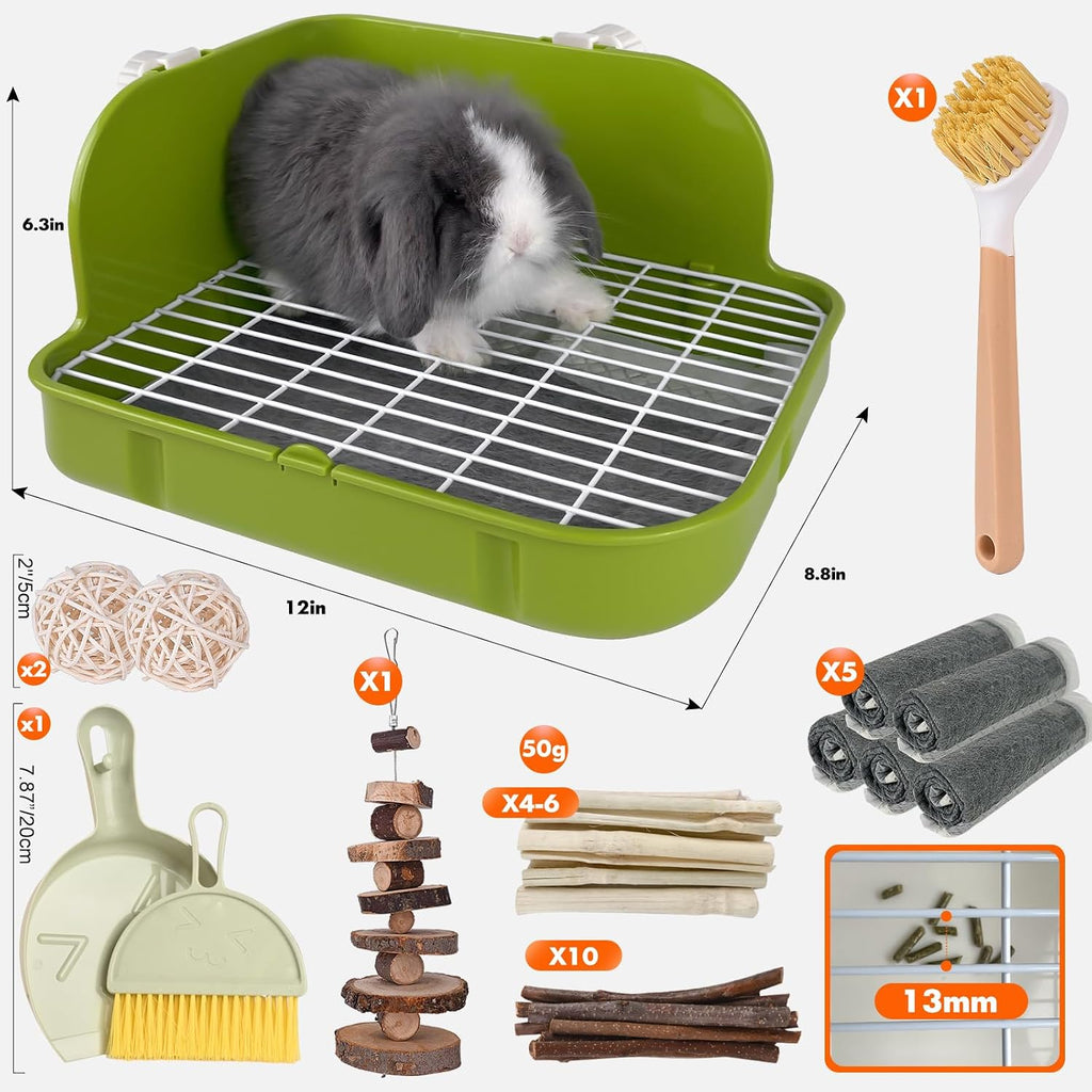 Rabbit Litter Box, Bunny Litter Box, Guinea Pig Potty Trained, Square Small Animal Toilet Potty Pan for Rabbit Guinea