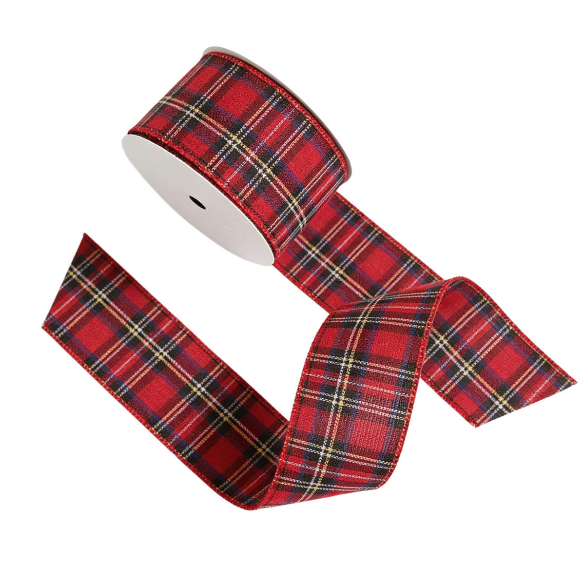 10 Yards Red/Blue/Yellow Buffalo Plaid Burlap Ribbon 2.5" Wired Edge Farmhouse Decor Tartan Check Pattern Ribbon for