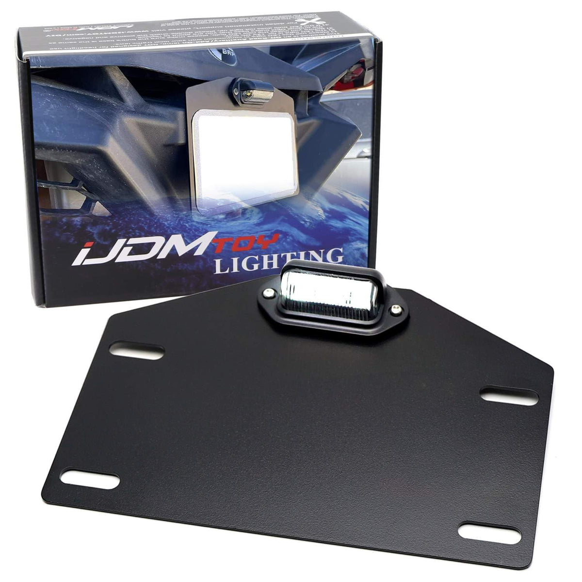 iJDMTOY LED License Plate Light & Bracket for Polaris/Can-Am/Kawasaki/Honda