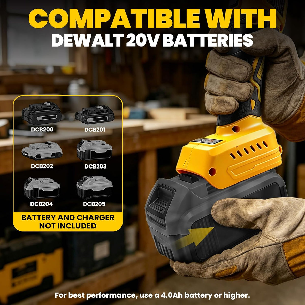 Cordless Angle Grinder Compatible with Dewalt 20V Battery, Brushless 4-1/2 Inch Grinder Tool, 3-Speed Adjustable up