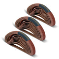 POWERTEC 1/2 x 18 Inch Sanding Belts, 20 Each of 40/60/80 Grits, 60PK, Aluminum Oxide Belt Sander Sanding Belt for Air File Belt Sander, Woodworking, Metal Polishing (40185-1)