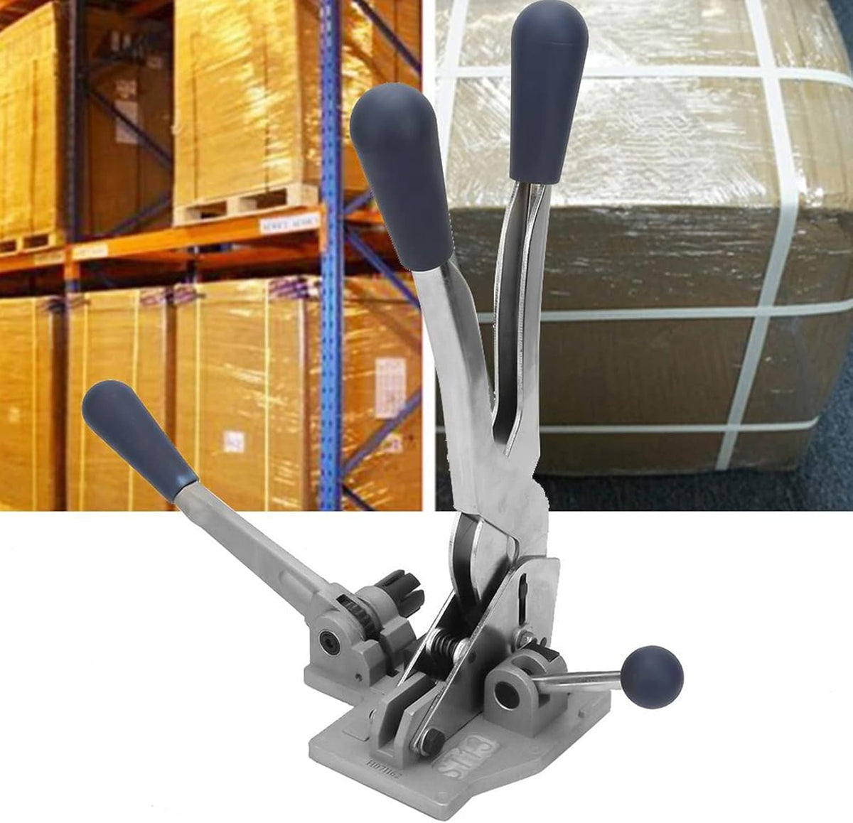 3 in 1 Manual Steel Strap Tensioner Crimper Belts Strapping Banding Tool Packing Machine Heavy Duty Steel Strapping