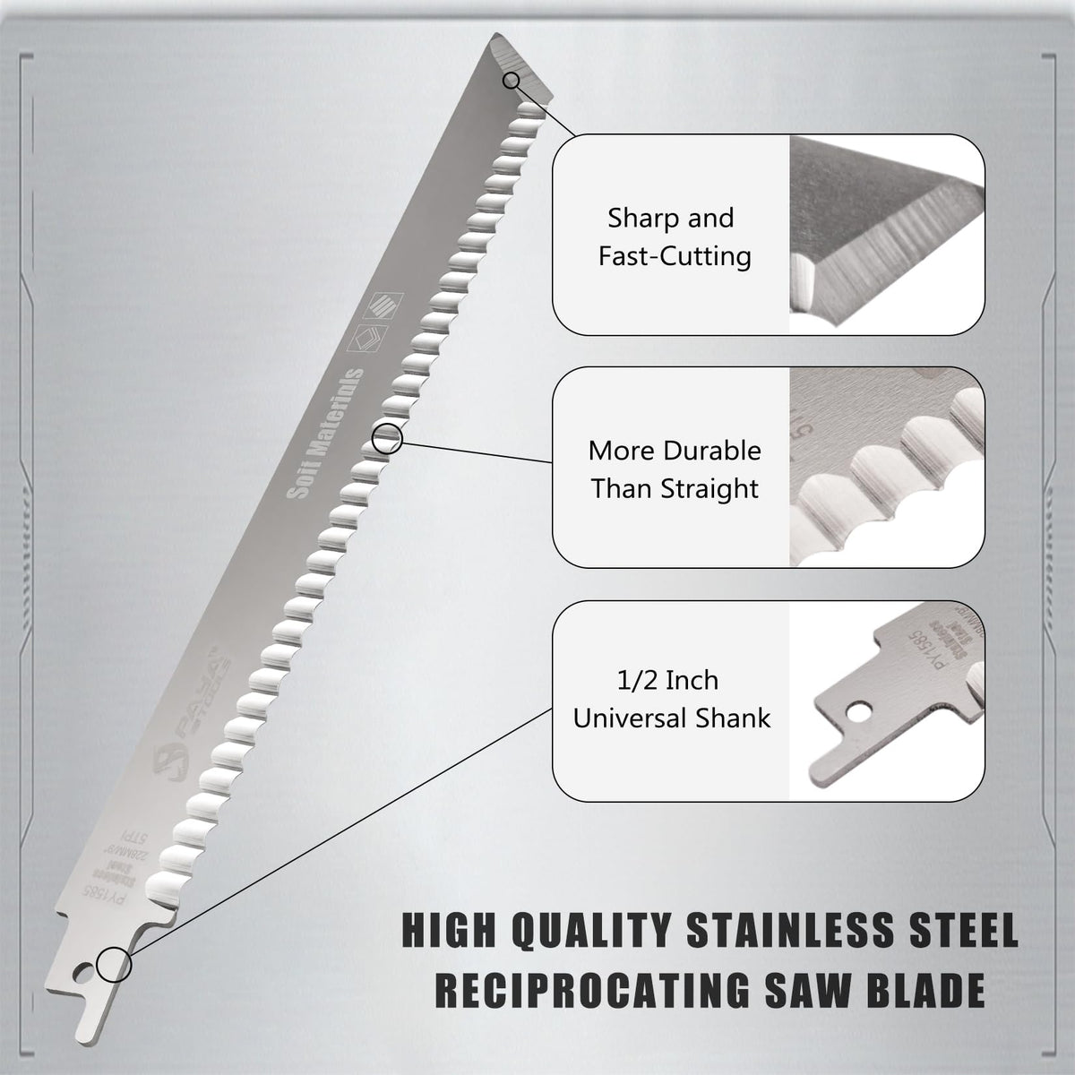 PAYA TOOLS 3 Piece 9-Inch Reciprocating Saw Blades for Foam Insulation