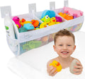 Large Bath Toy Organizer – 3 Compartment Bath Toy Holder for Bathtub & Shower – Quick-Dry Mesh with 4 Strong Adhesive