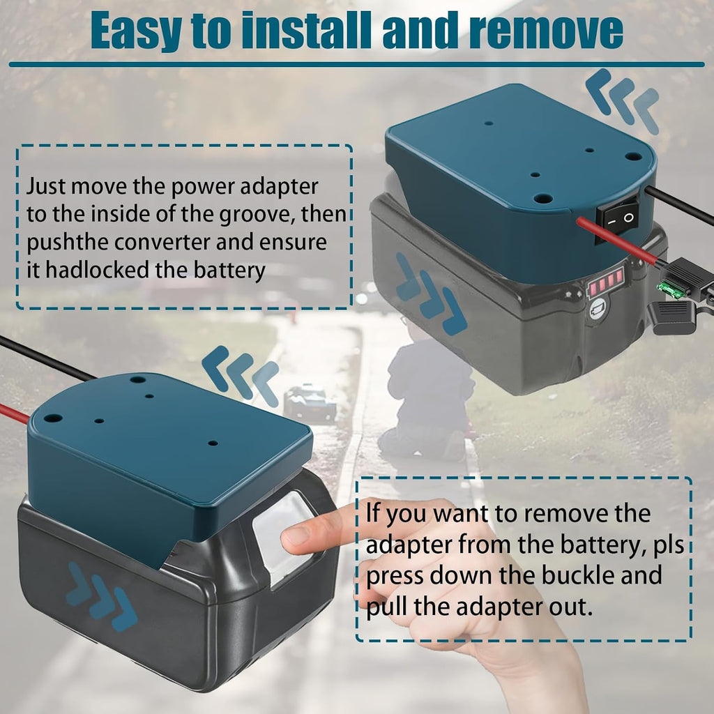 2 Pack Power Wheel for Makita 18V Battery Adapter