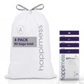 20-Count Unscented 8 Gal Drawstring Trash Bags, White, Pack of 4