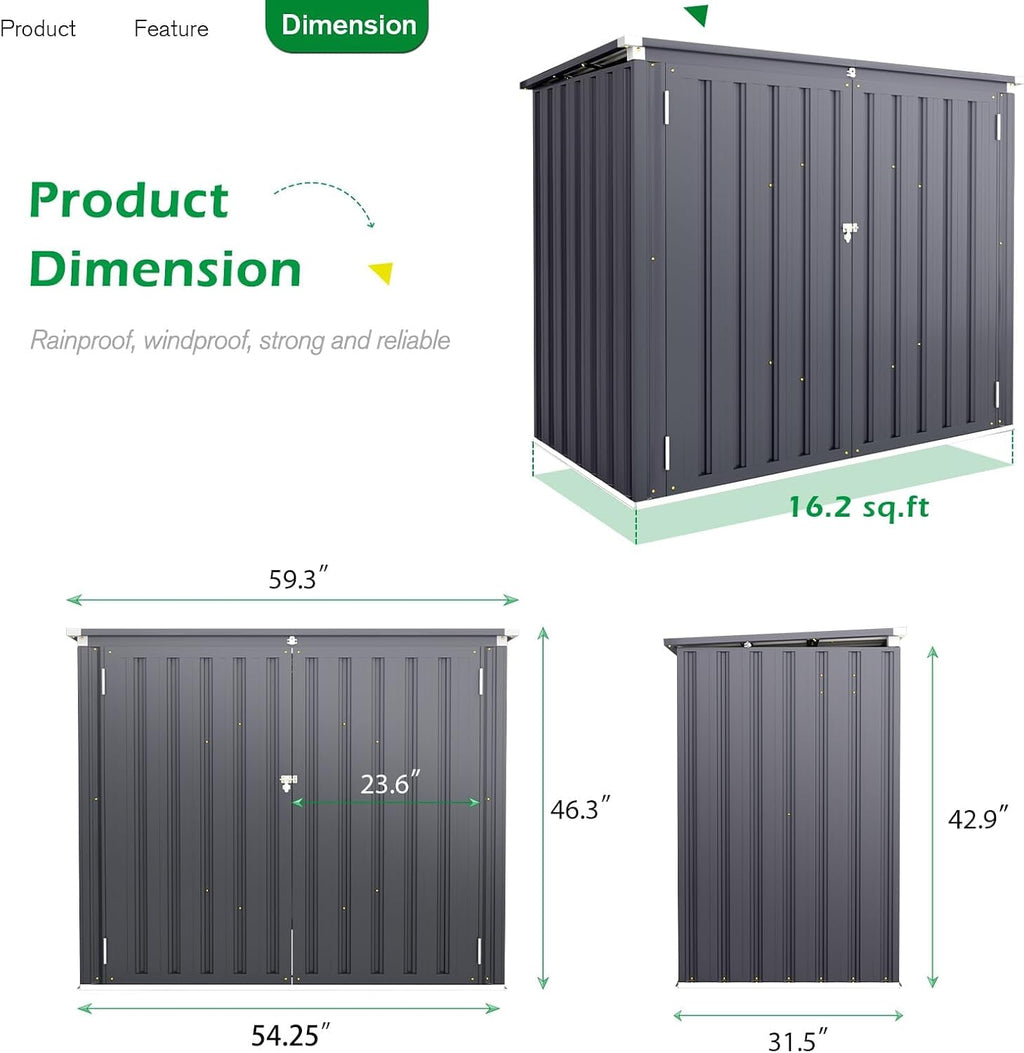 Outdoor Trash Can Storage Shed