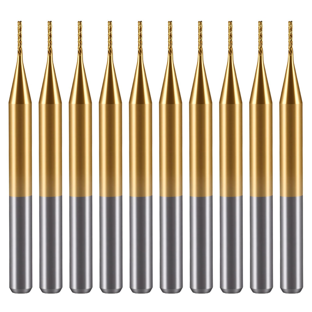 Haoruili 10Pcs 0.6mm Carbide End Mill