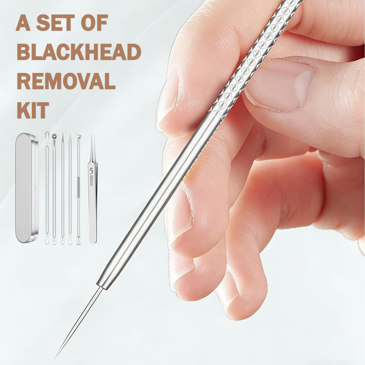 Blackhead Remover Pimple Popper Tool Kit 6 Pcs Blackhead Remover Tools Kit with Storage Case Pimple Popper Tool kit