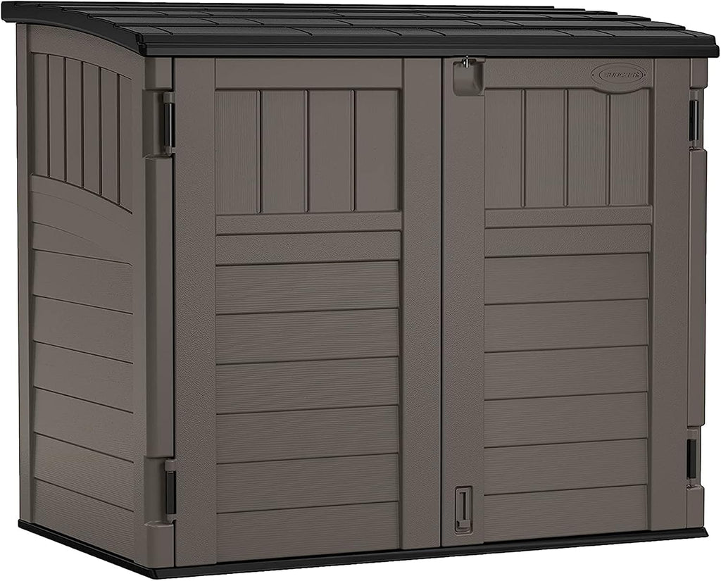 34 Cu Ft Horizontal Storage Shed, Resin, Lockable, Stoney Black