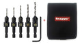 Make it Snappy Tools Brand Quick-Change 5-Pc. Countersink Drill Bit Set with Case. Proudly Made in The USA