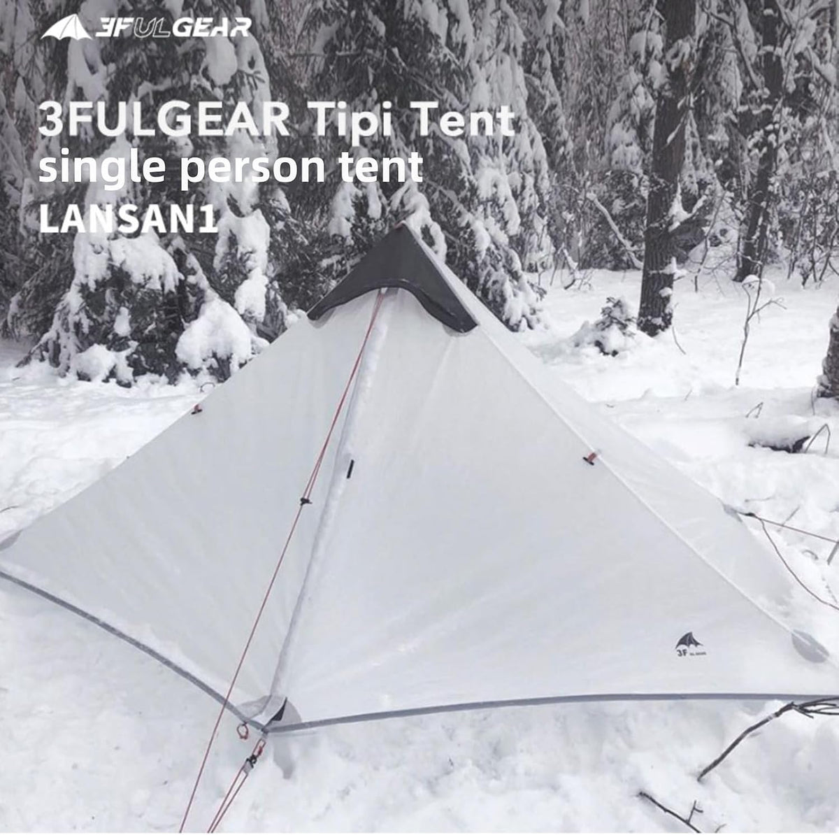 3FULGEAR Ultralight Tent for Backpacking, LANSHAN 1 Trekking Pole Tent 1 Person 3/4 Season Lightweight Easy Set Up