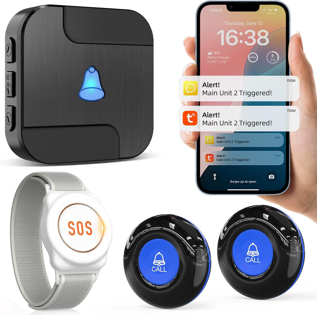 Wi-Fi Caregiver Call Button Emergency Alert System for Seniors