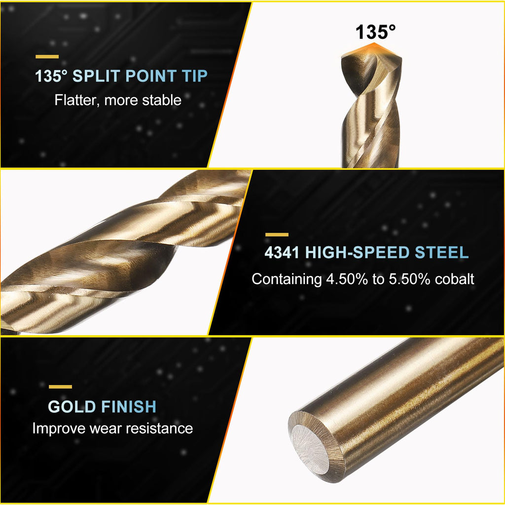 PATIKIL Micro #6 Drill Bit 4341 High-Speed Steel for Thin Metal 5 Pack