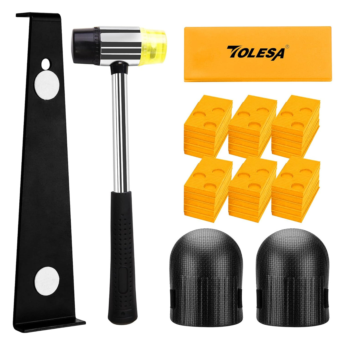 Laminate Wood Flooring Installation Kit Vinyl Flooring Tools with 30 Spacers, Heavy Duty Pull Bar, Durable Solid