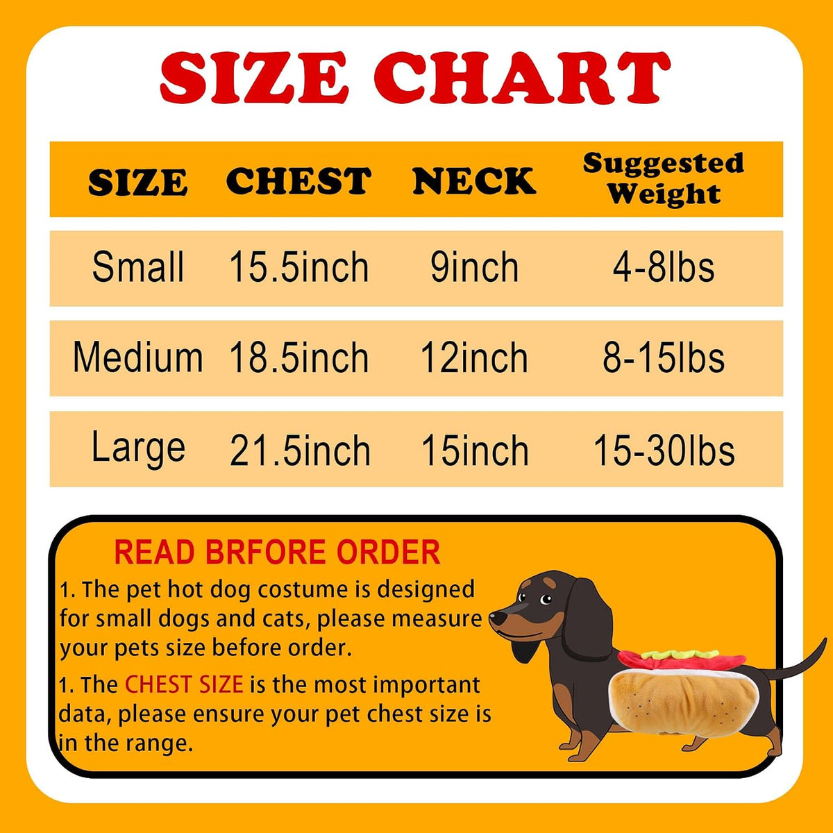 Dog Hot Dog Costume