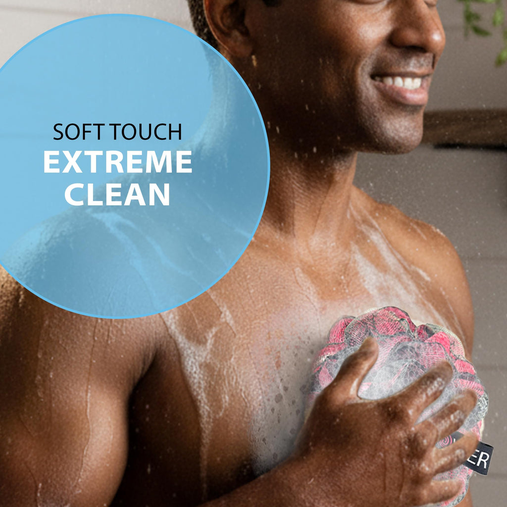 Loofah-Charcoal Bath-Sponge XL-Color-4-Pack Extra-Large 75g
