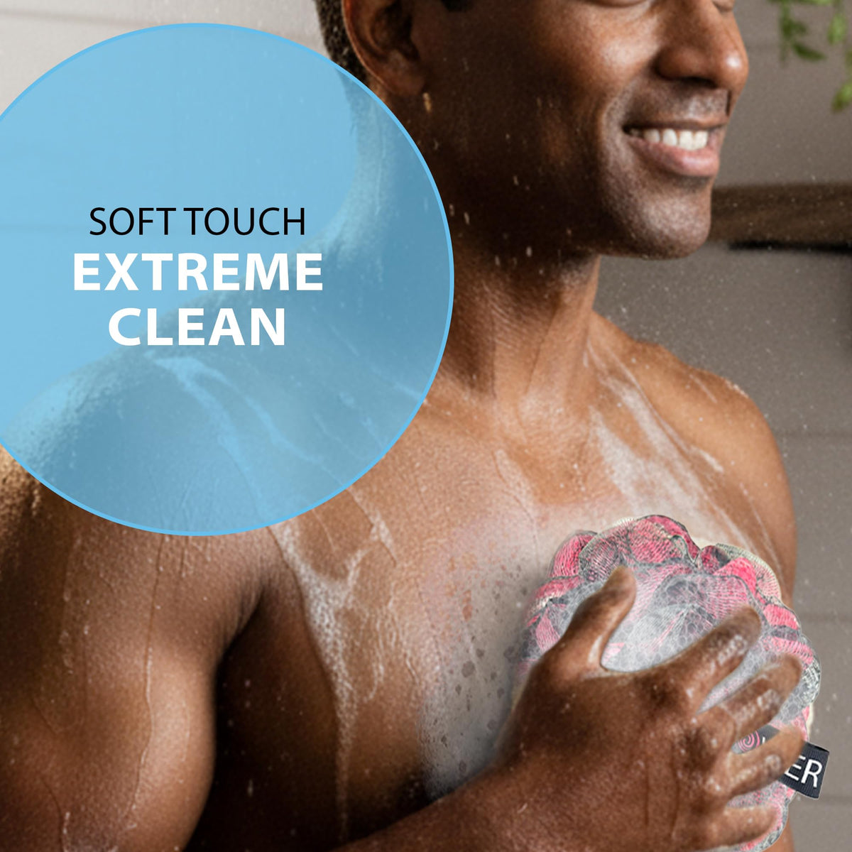 Loofah-Charcoal Bath-Sponge XL-Color-4-Pack Extra-Large 75g