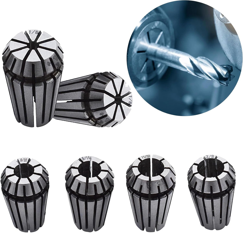 ER-16 Spring Collet Set 12 PCS 1/32-3/8 for CNC Super Precision Milling Lathe Tool Workholding Engraving