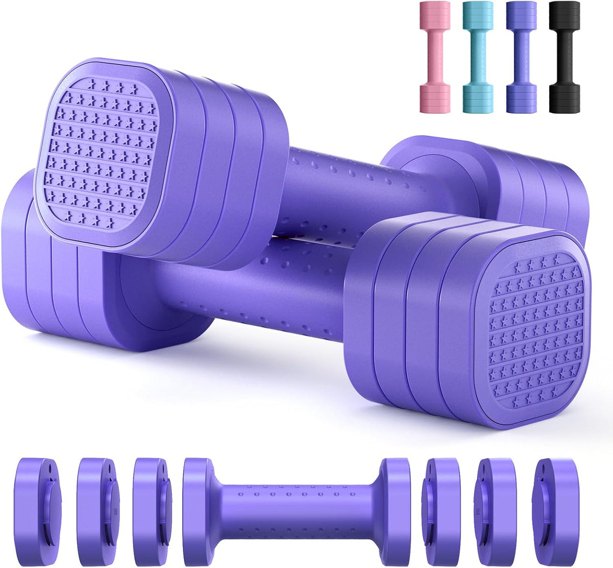 Adjustable Dumbbell Set, 4 in 1 Free Weight Dumbbell Set for Women, Hand Weight for Women at Home, Each 2lb 3lb 4lb