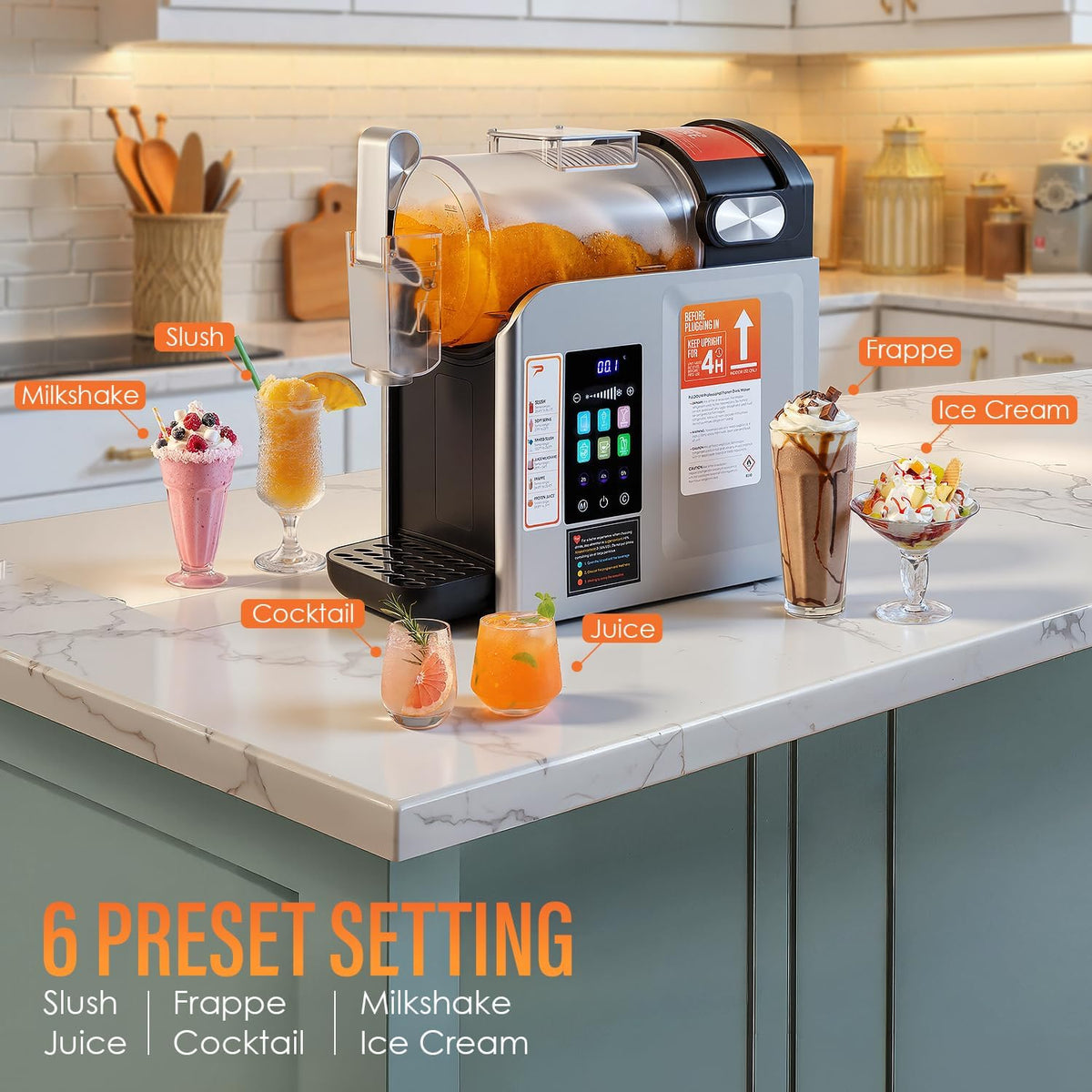New Upgrade Smart 6 Presets Slushie Machine for Home & Frozen Drink Maker