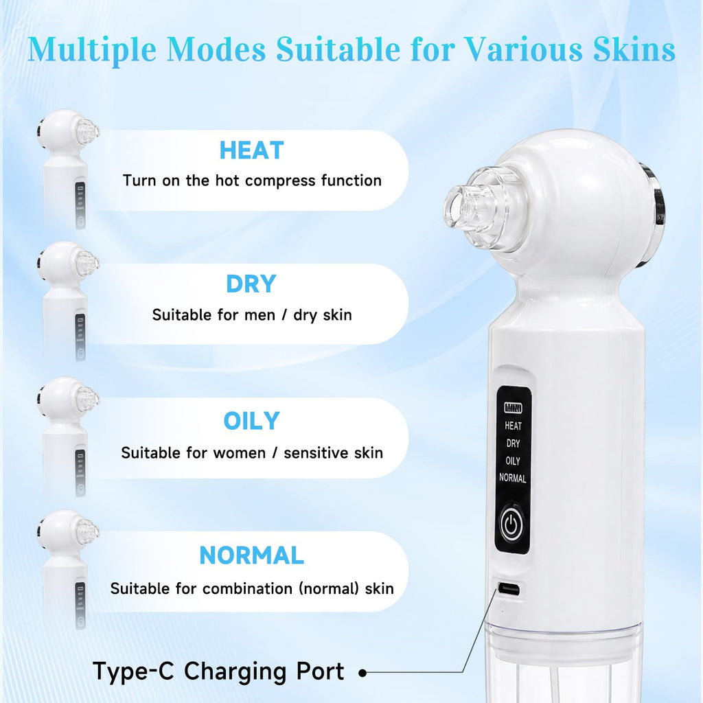 Blackhead Remover Vacuum, 46° Hot Compress, Smart Water-Oxygen Hydration