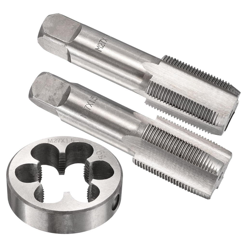 Workkyma M27x1.5 Tap and Die Set, M27x1.5 Metric Hand Threading Tool Kit