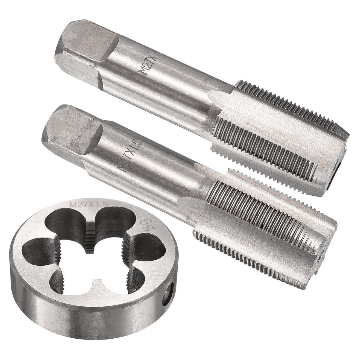 Workkyma M27x1.5 Tap and Die Set, M27x1.5 Metric Hand Threading Tool Kit