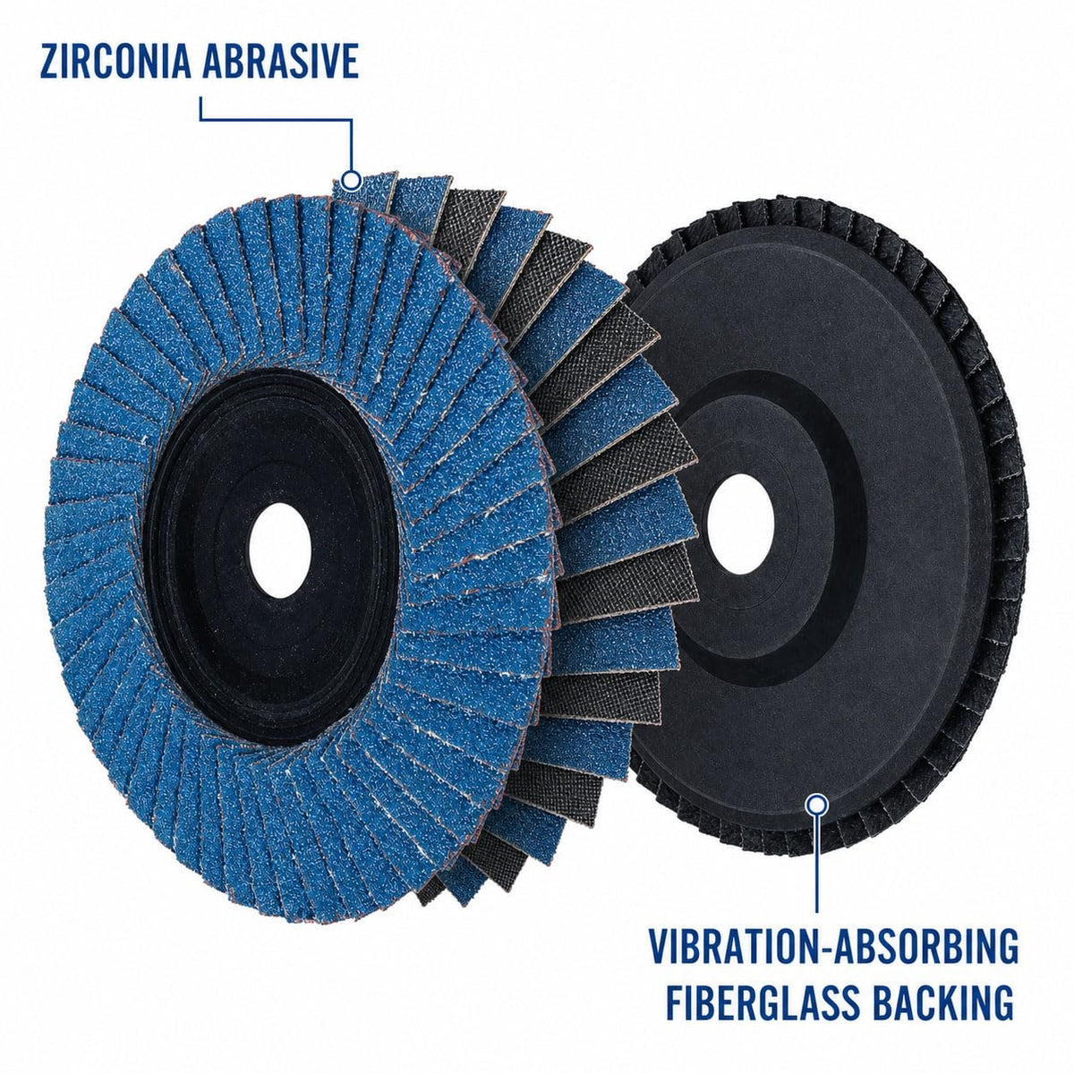 11 Pack 3-Inch Flap Sanding Discs, 60 Grit for TEENO & ZFULVO Angle Grinder