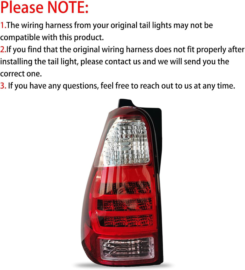 Left Driver Taillight Assembly For 2006-2009 Toyota 4Runner LED Brake Lamp