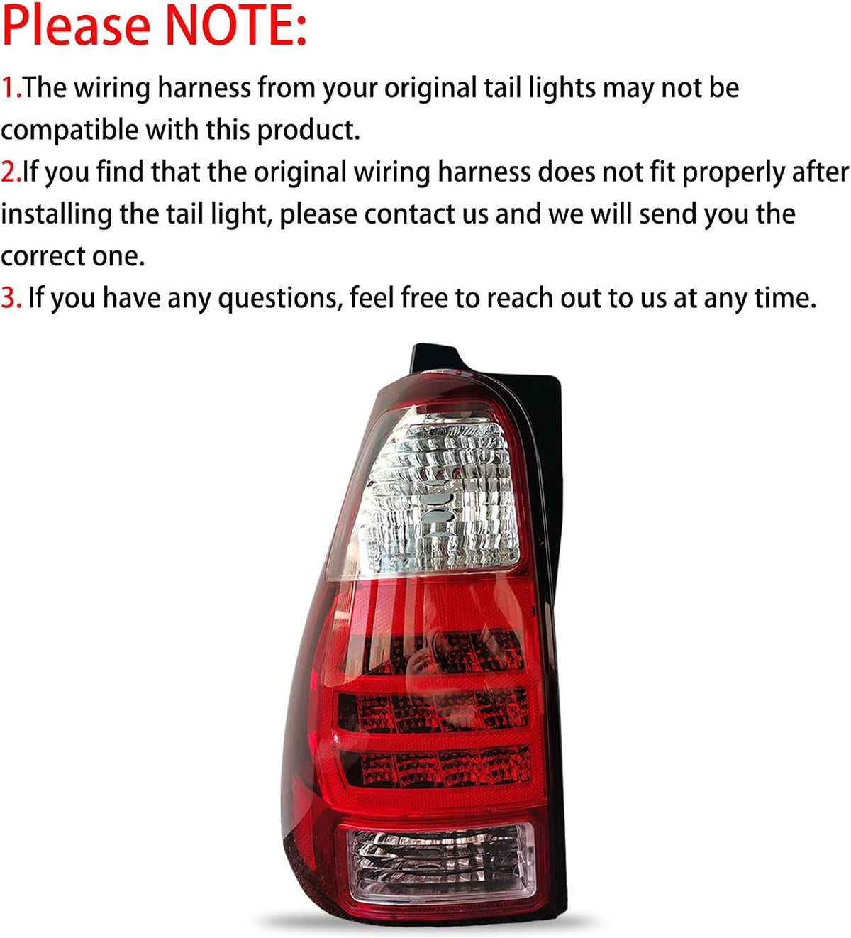 Left Driver Taillight Assembly For 2006-2009 Toyota 4Runner LED Brake Lamp