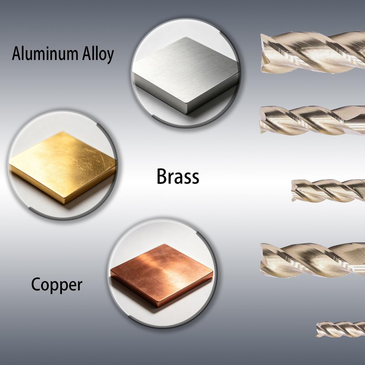 NZ 3 Flute 1/32" Solid Carbide Square End Mill ZrN Coated, 5Pcs