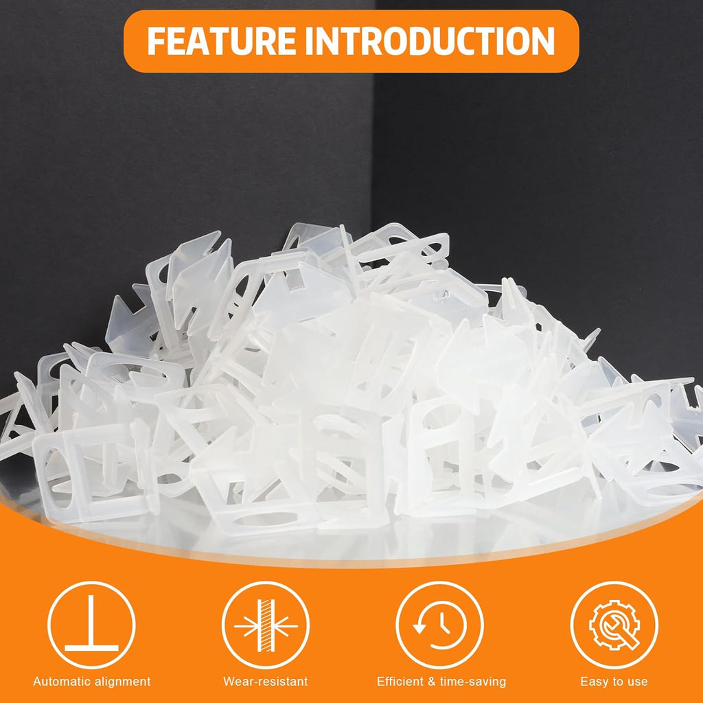 Tile Leveling System, 2000-Piece 1/16" Tile Spacers Clips Tile Tools