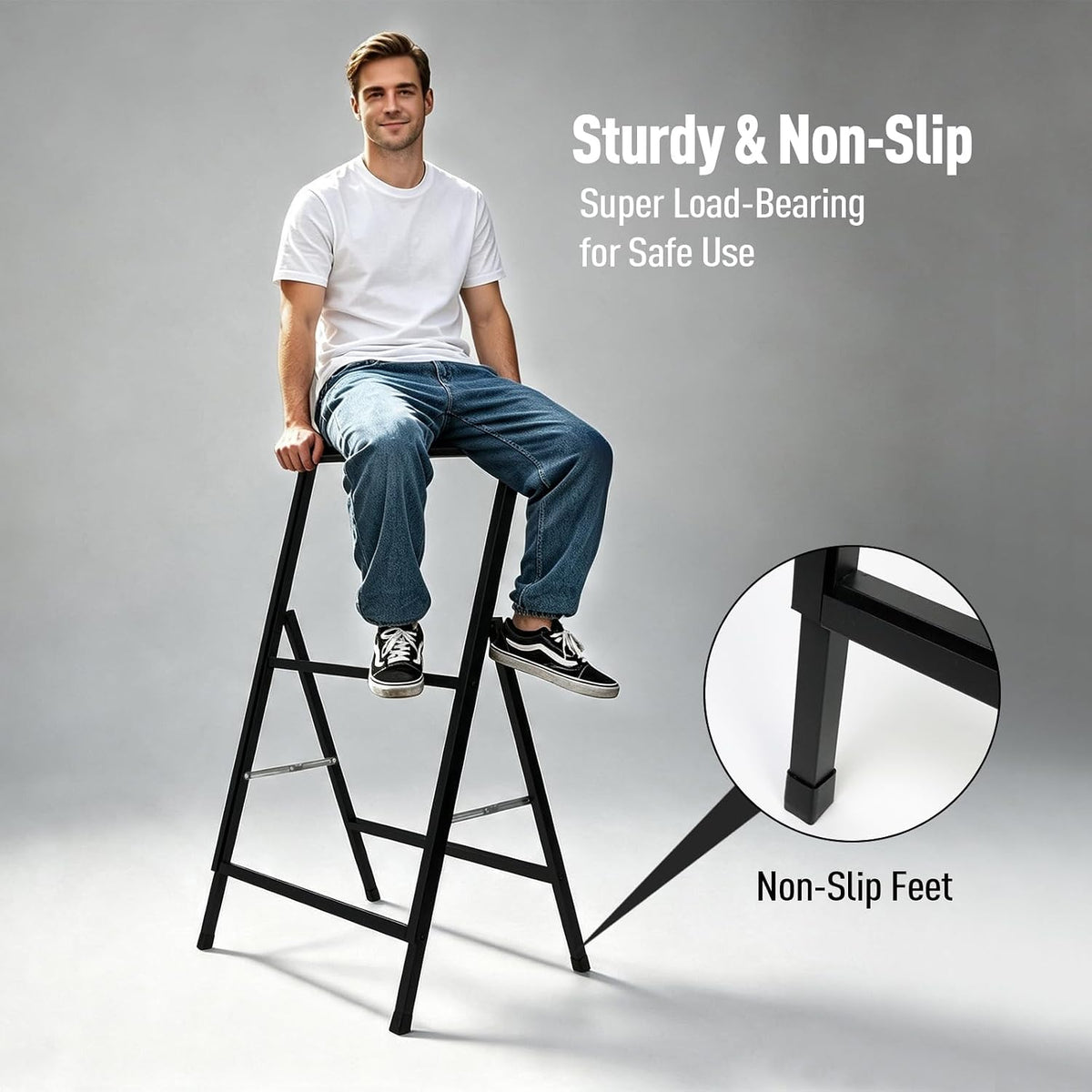 24x36 Sidewalk Sign Single Sided - Heavy Duty L-Frame Metal Poster Stand with Slide-in Design, Angled Outdoor Floor