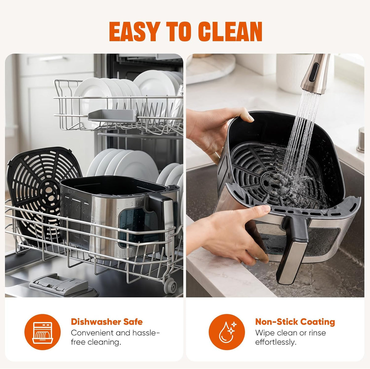 8-in-1 Air Fryer 6 Quarts Airfryer with Window | Nonstick and Dishwasher-Safe Basket, 400°F Fast Heating Air Fryers