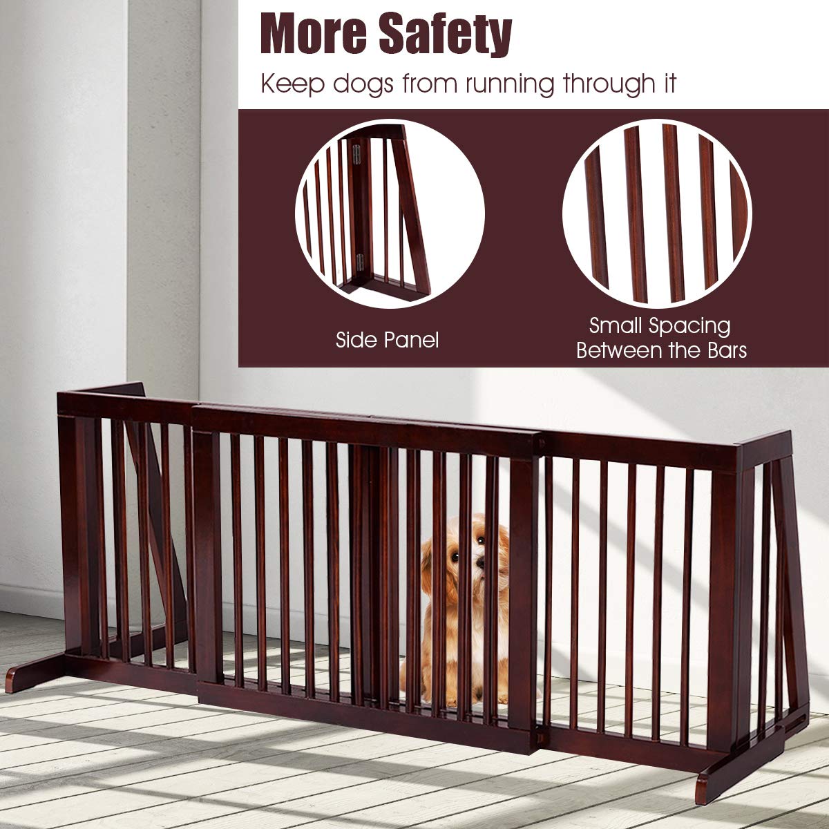 Extra-Wide Retractable Indoor Mesh Pet & Child Safety Gate with One-Hand Safety Lock for Wide Openings, Patios & Stairways