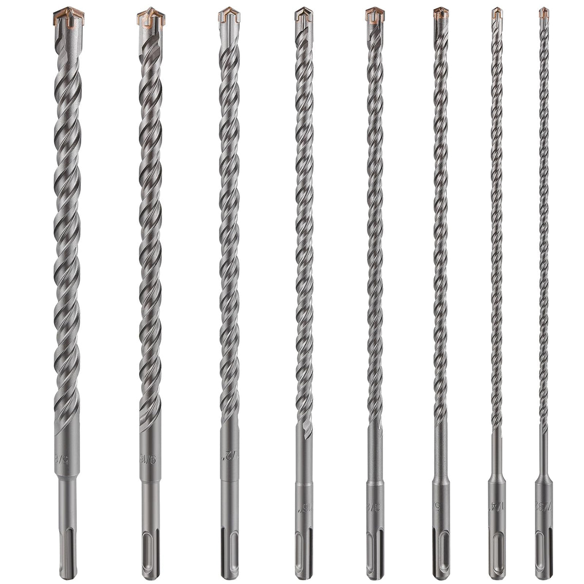 Wensilon Set 12inch Concrete Drill Bit kit Cross-Type Double Thread Carbide Material Suitable for Concrete, Brick, Cement Walls, Stone, Hammer Drill Bits for Concrete
