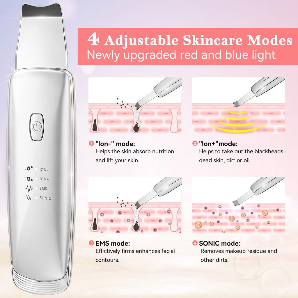 Blackhead Remover Tools, 4 in 1 Skin Scrubber Face Spatula for Pore Cleaner