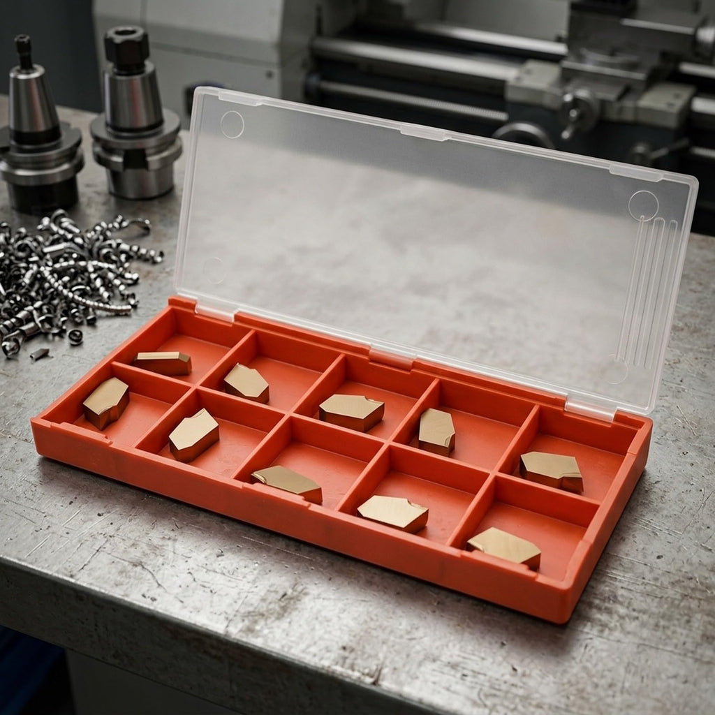 10 Pack GTN-2 QC1402 Carbide Inserts for CNC Lathe Turning and Grooving