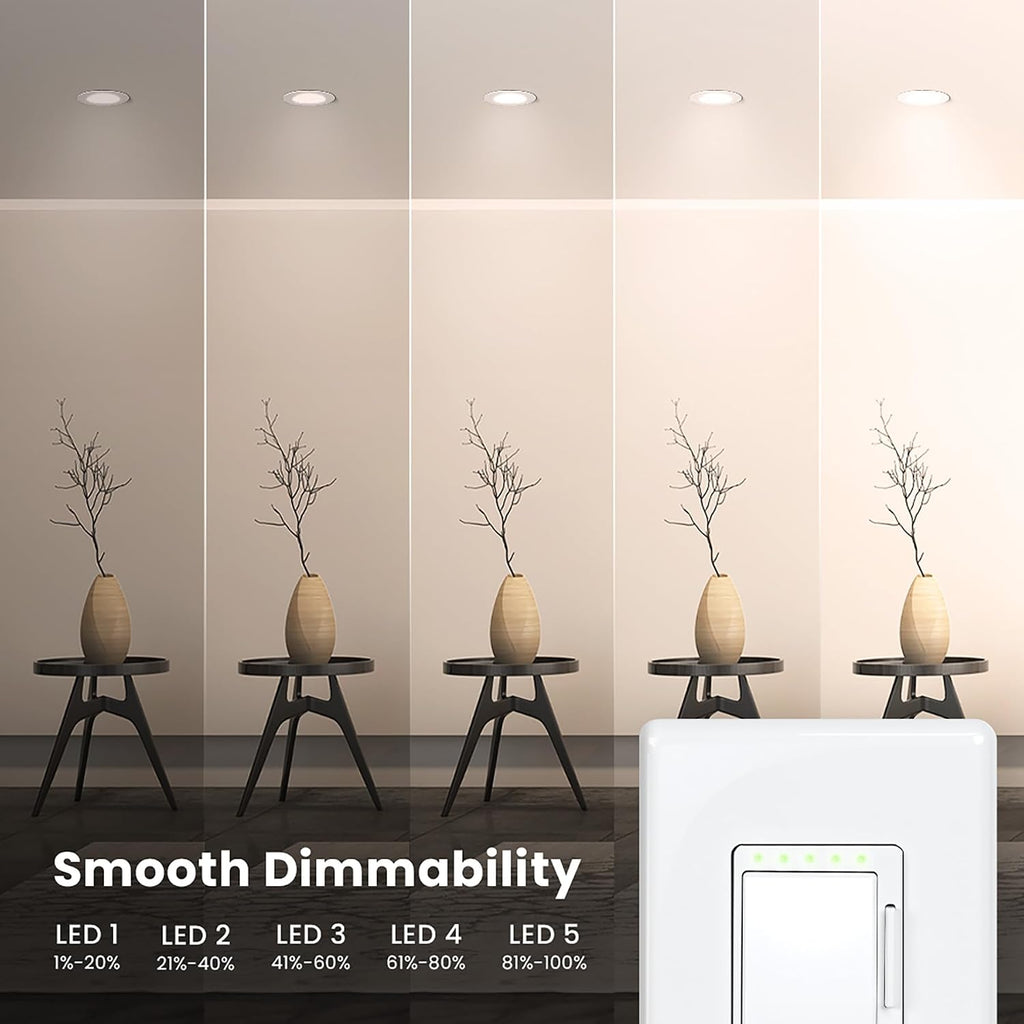 Smart Dimmer Switch, Neutral Wire Required for Installation