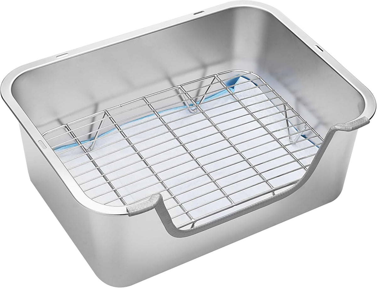 Stainless Steel Rabbit Sifting Litter Box (M)