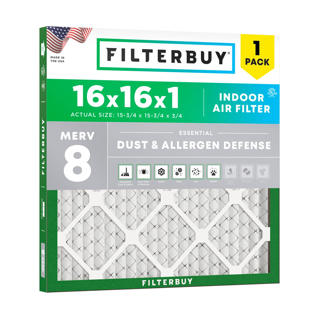 16x16x1 Air Filter MERV 8 Dust & Allergy Defense (1-Pack)