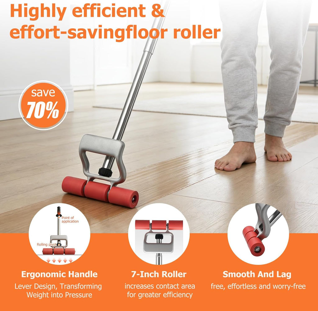 Rubber Roller 17.5-27 Adjustable j Roller Pressure Tool Heavy Duty Floor Roller Save Effort Laminate Roller No